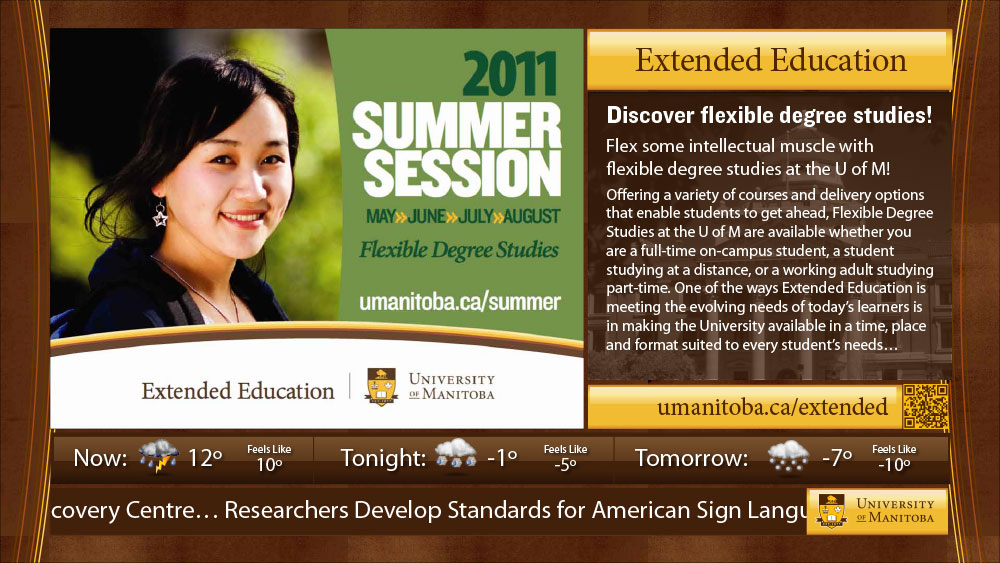 UM Extended Education Digital Signage